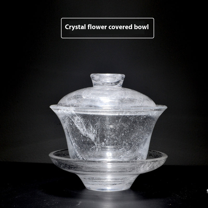 crystal floating flower glass tea set, view 3 - MRSLM