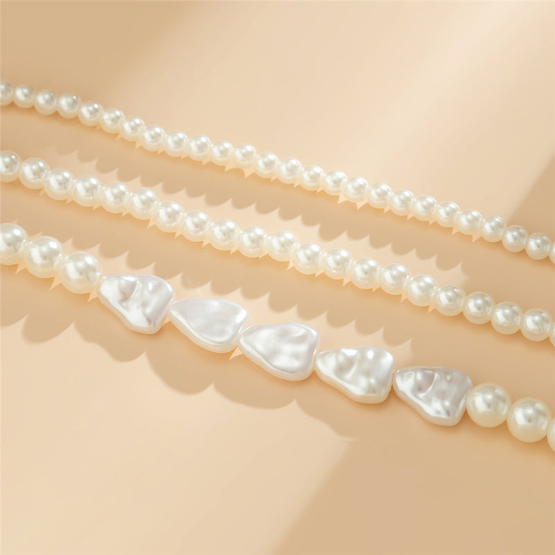 multi-layer pearl anklet, view 10 - MRSLM