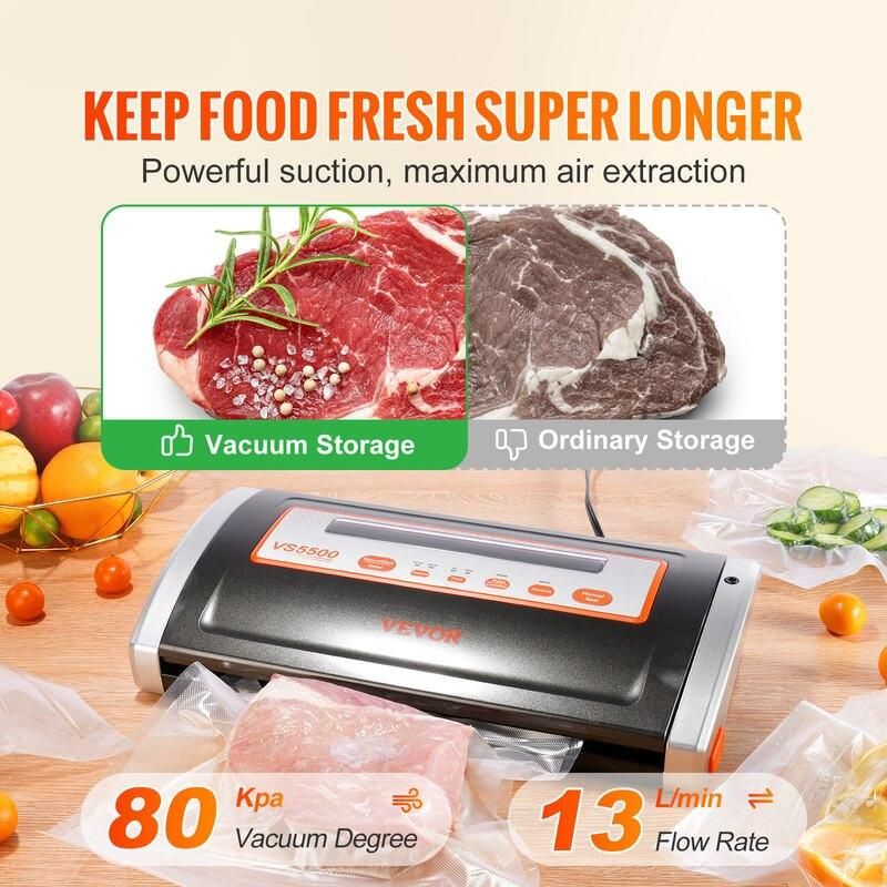 Multi-functional Automatic Vacuum Sealer Machine with Built-in Cutter for Food Preservation