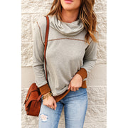 contrast color topstitched pullover sweatshirt, view 3 - MRSLM