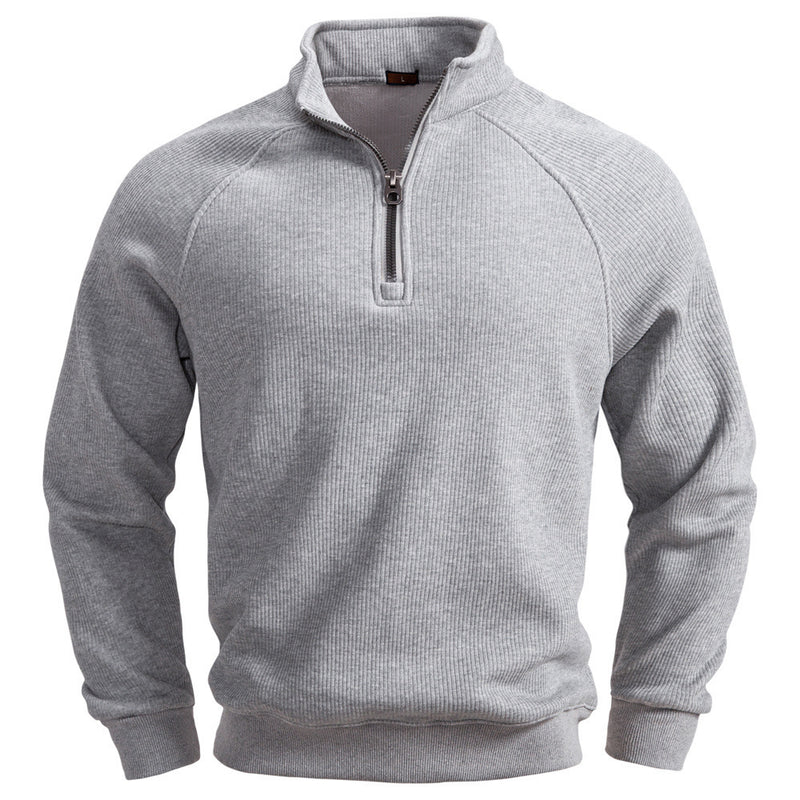 Half Zipper Sweater Stand-up Collar All-match Fleece Men's Sweater Top