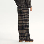 women's wide-leg plaid suit pants, view 8 - MRSLM