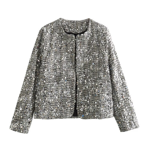 Women's tweed sequined jacket, view 2 - MRSLM