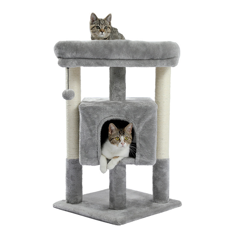 cat tree tower with perch and hammock, view 7 - MRSLM