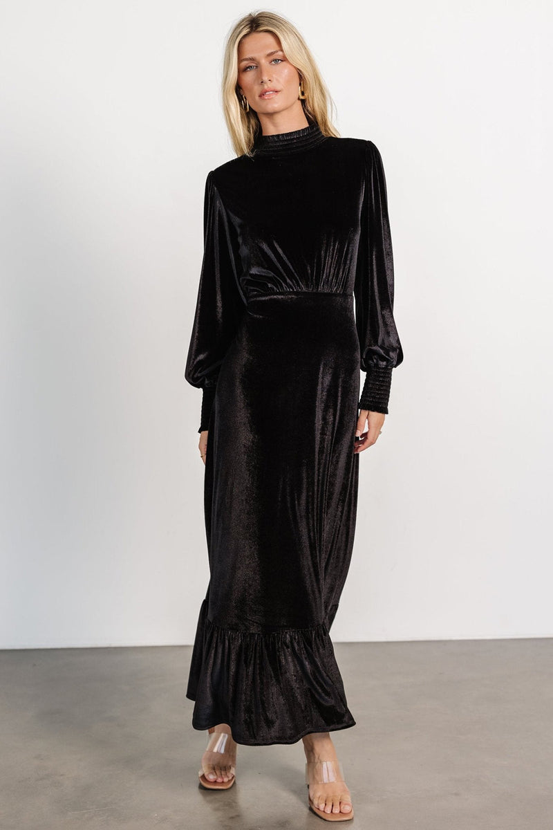 half turtleneck velvet dress, view 7 - MRSLM