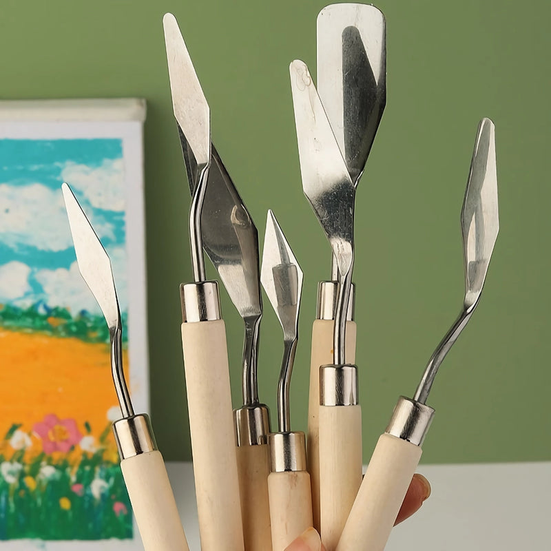 7-piece stainless steel painting knife set, view 5 - MRSLM
