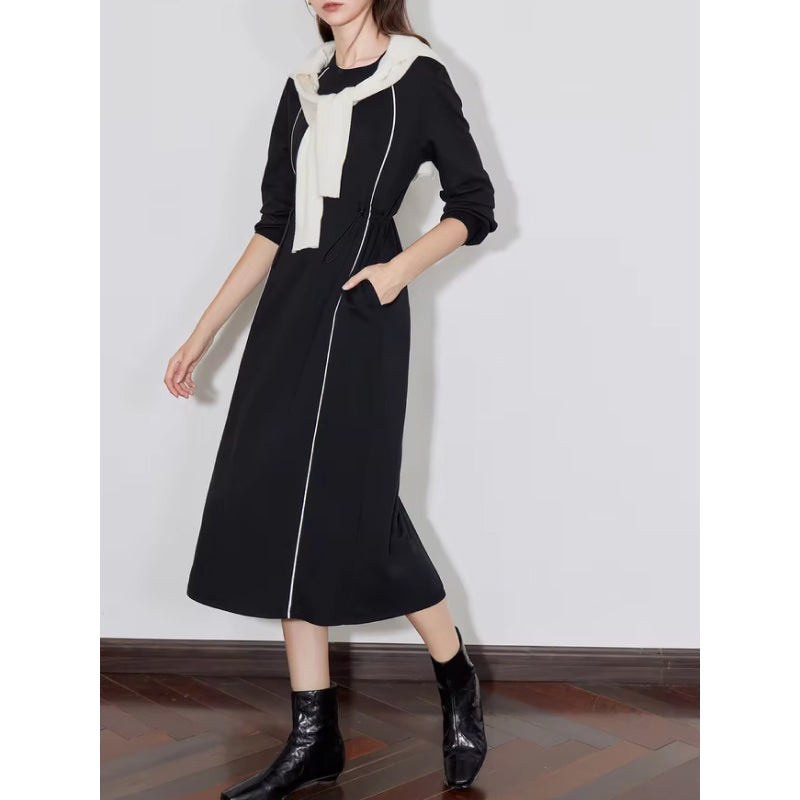 sports contrasting color pullover dress, view 5 - MRSLM