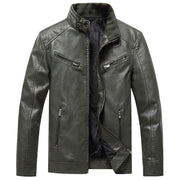 men's fleece padded pu leather jacket, view 8 - MRSLM