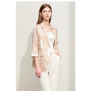silk stretch printed blazer, view 5 - MRSLM