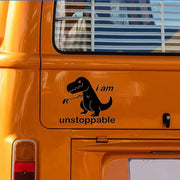 dinosaur I am Unstoppable car window decal, view 3 - MRSLM