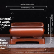 rectangular ceramic flower pot, view 6 - MRSLM