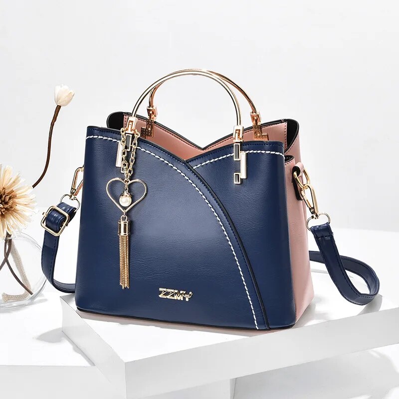PU leather bucket crossbody bag, view 2 - MRSLM