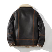 plus size fleece-lined polo collar jacket, view 9 - MRSLM