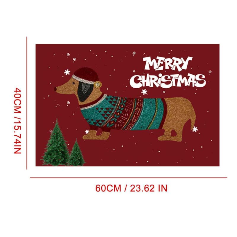 Christmas dachshund non-slip doormat, view 4 - MRSLM