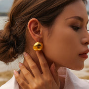 gold plated cutout drop earrings, view 4 - MRSLM