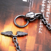 vintage raven head silver bracelet, view 5 - MRSLM