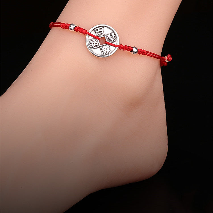 blessing coin red rope bracelet, view 4 - MRSLM