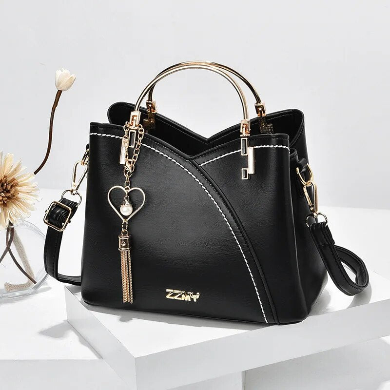 PU leather bucket crossbody bag, view 3 - MRSLM