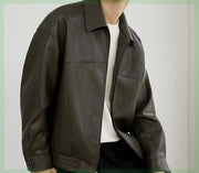 men's hooded motorcycle leather jacket, view 7 - MRSLM