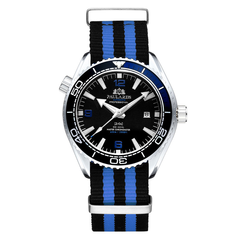 men's automatic mechanical canvas strap watch, view 7 - MRSLM