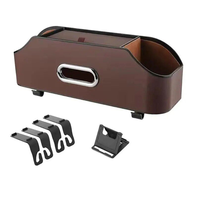 PU leather car seat back organizer, view 8 - MRSLM