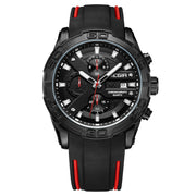 men's silicone strap luminous quartz watch, view 6 - MRSLM