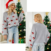 Women's cute Santa print Christmas sweater, view 8 - MRSLM