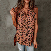 women's leopard print sleeveless top, view 6 - MRSLM