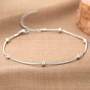 stainless steel snake bead chain anklet, view 9 - MRSLM