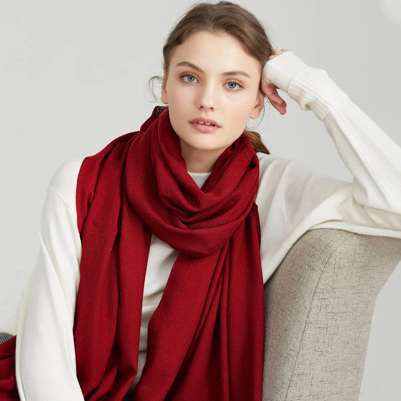 winter wool pashmina scarf, view 2 - MRSLM