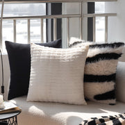 italian minimalist black and white cushion cover, view 5 - MRSLM