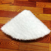 White plush faux fur Christmas tree skirt, view 8 - MRSLM
