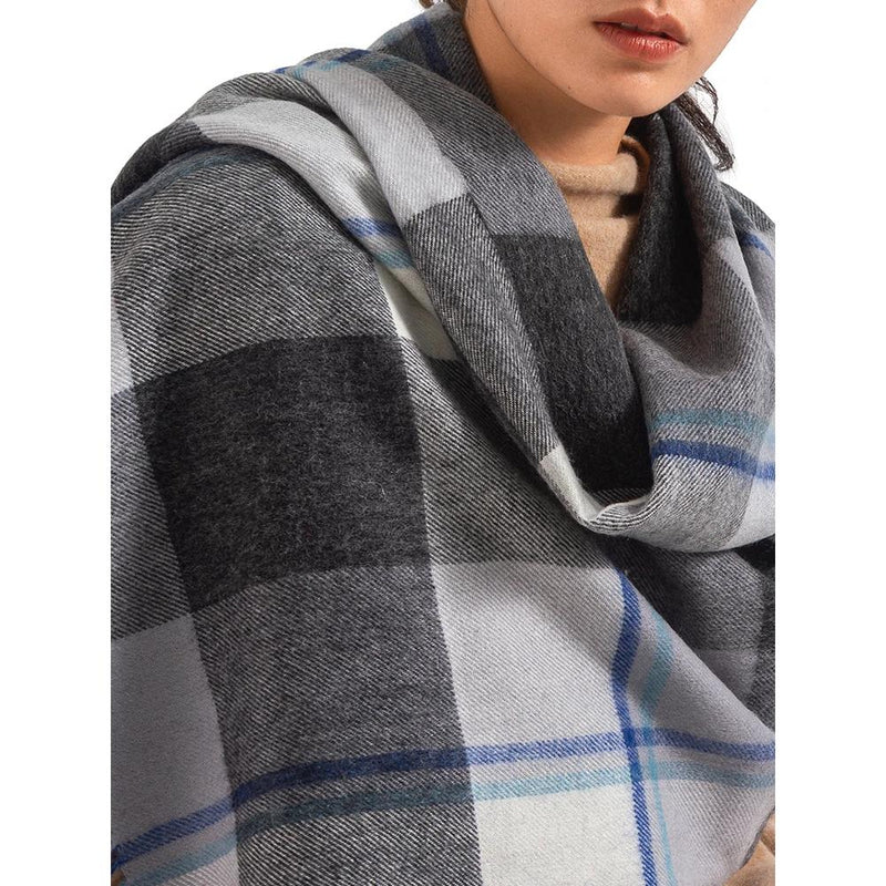 elegant plaid wool shawl, view 9 - MRSLM