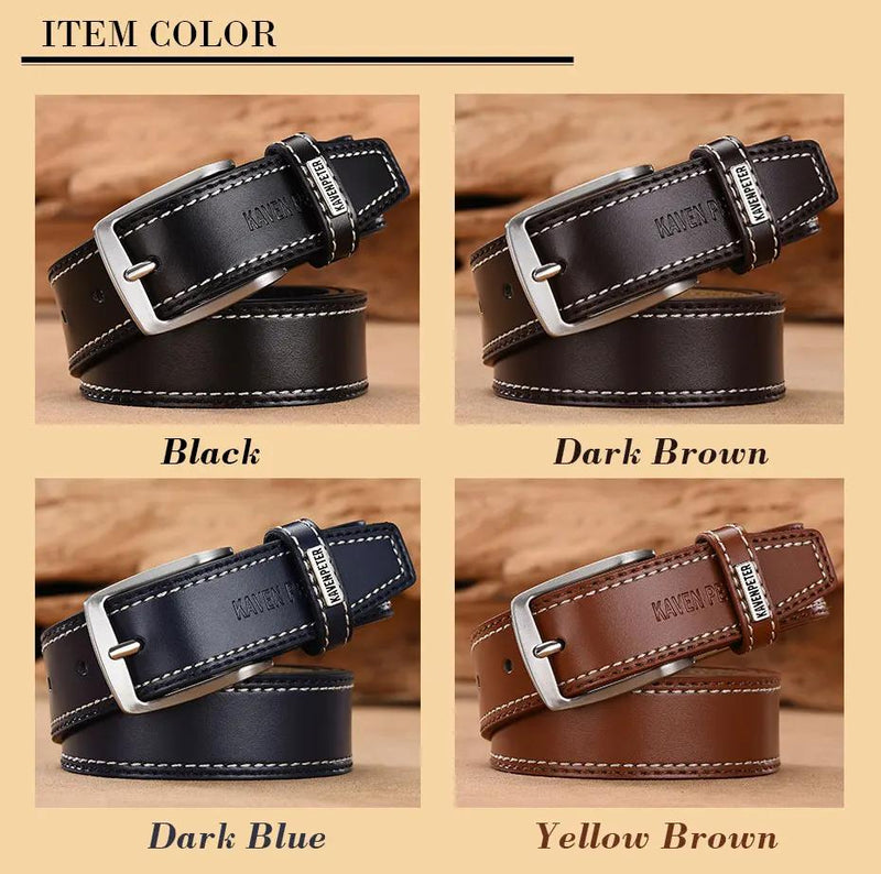 men's genuine cowskin leather belt, view 8 - MRSLM