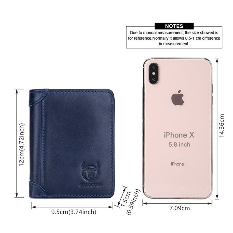 casual men's cowhide wallet, view 2 - MRSLM