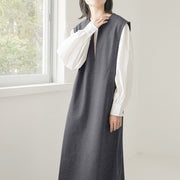 Women's V-neck sleeveless waistcoat dress, view 8 - MRSLM