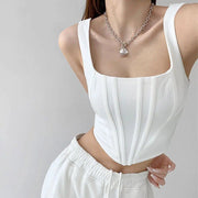 square neck backless crop top, view 2 - MRSLM