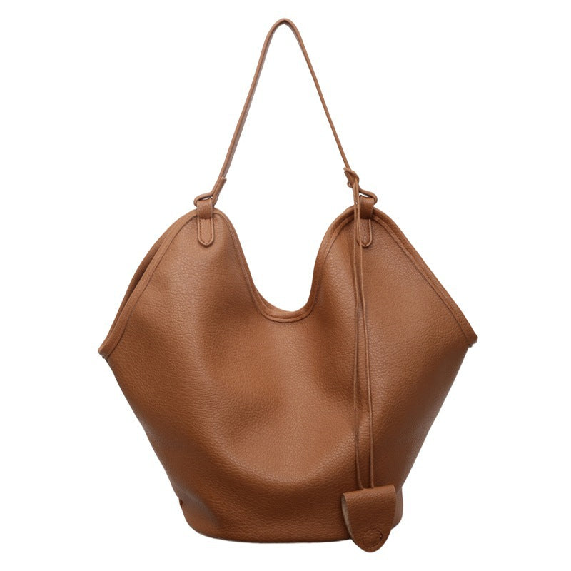 lychee-grain tote bucket bag, view 3 - MRSLM