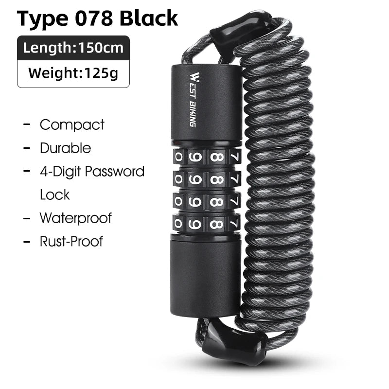 portable bicycle and helmet combination lock, view 2 - MRSLM