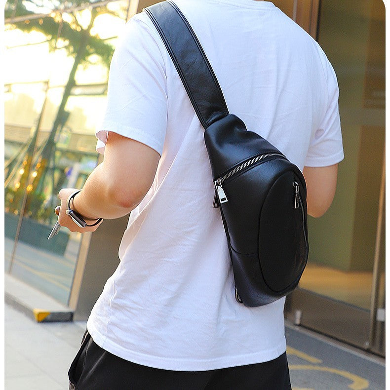 Genuine leather men's chest bag, view 2 - MRSLM