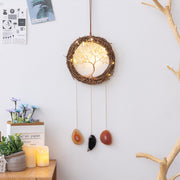natural agate crystal dream catcher pendant, view 30 - MRSLM