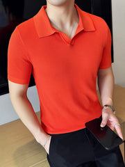 V-neck lapel polo shirt, view 3 - MRSLM