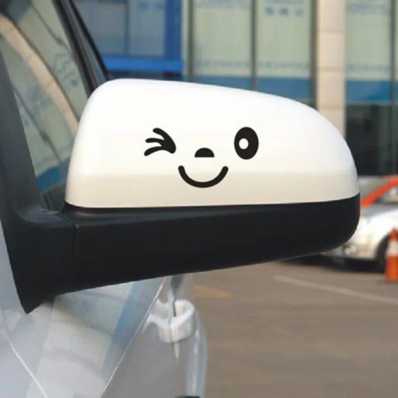 smiley face reflective car mirror stickers, view 6 - MRSLM