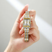 gold steel bracelet watch with square dial, view 8 - MRSLM
