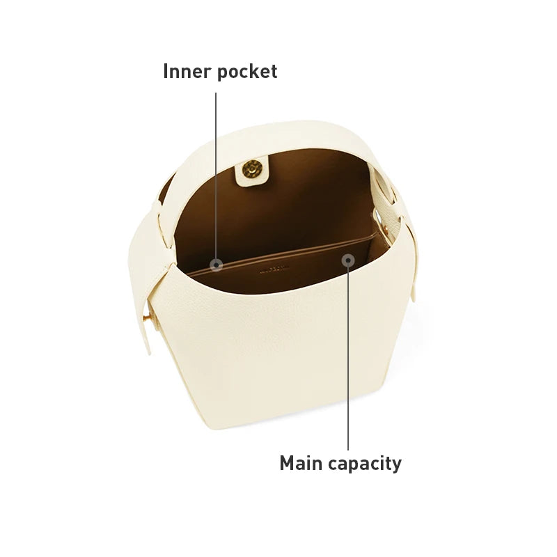 genuine leather bucket bag, view 9 - MRSLM