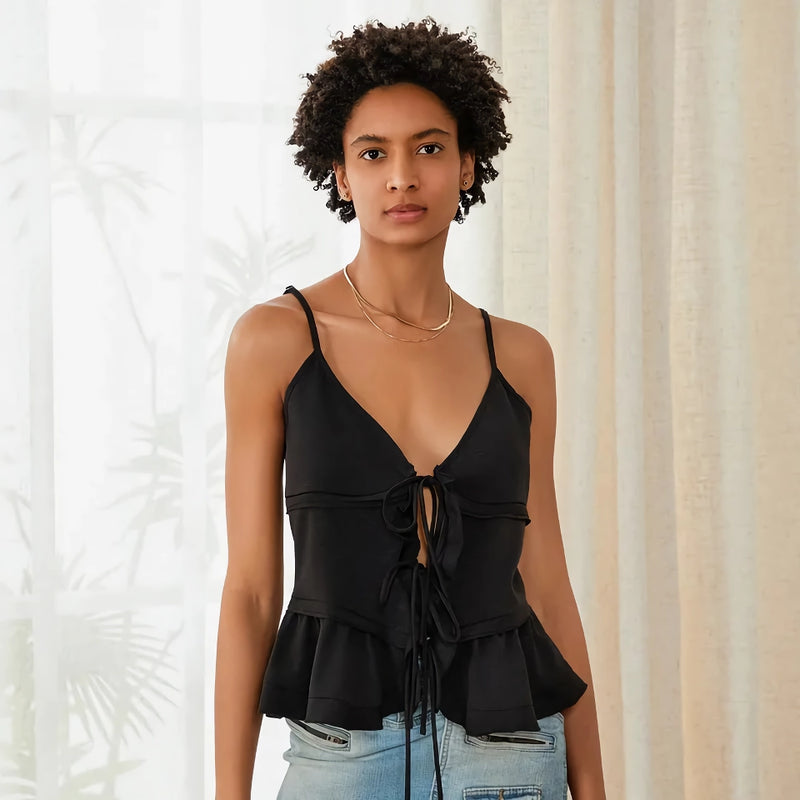 v-neck tie-up camisole, view 5 - MRSLM
