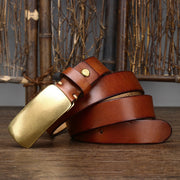 wide thick leather belt for men, view 4 - MRSLM