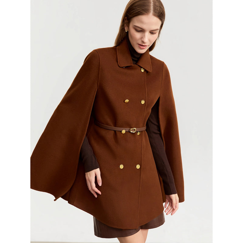 vintage wool cashmere cape coat, view 7 - MRSLM