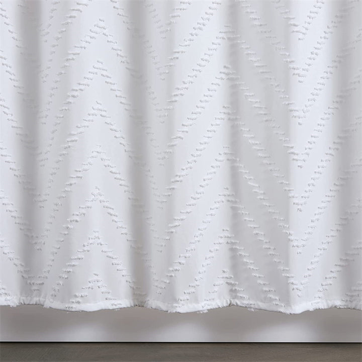 Modern Farmhouse Waterproof White Shower Curtain