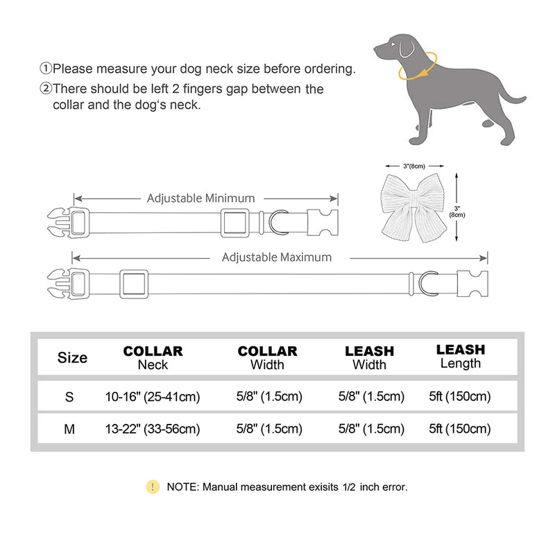 fashion dog collar and leash set with bowtie, view 11 - MRSLM
